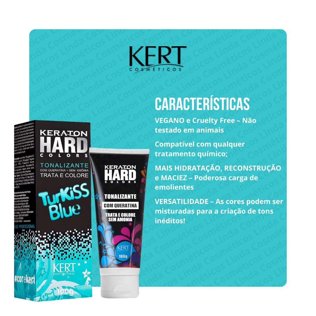 Kit Kert Keraton Hard Color Turkiss Blue 100g - 3 Unidades 300g 6