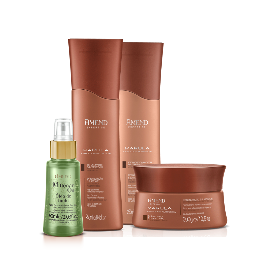 Amend Marula Fabulous Kit Completo + Óleo Inchi ÚNICO 1