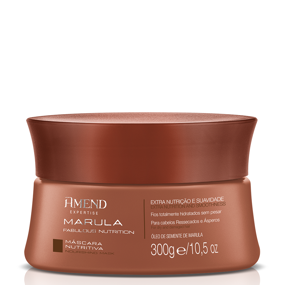 Amend  Marula Fabulous Shampoo 250ml + Condicionador 250ml + Máscara 300ml + Óleo Nutritivo 60ml ÚNICO 4