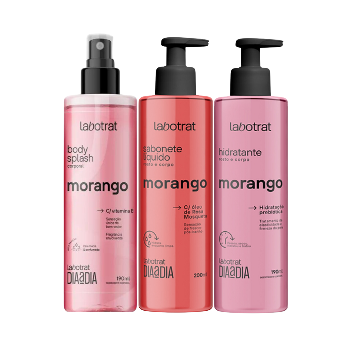 Labotrat Dia a Dia Morango Body Splash + Hidratante + Sabonete 100ml 1