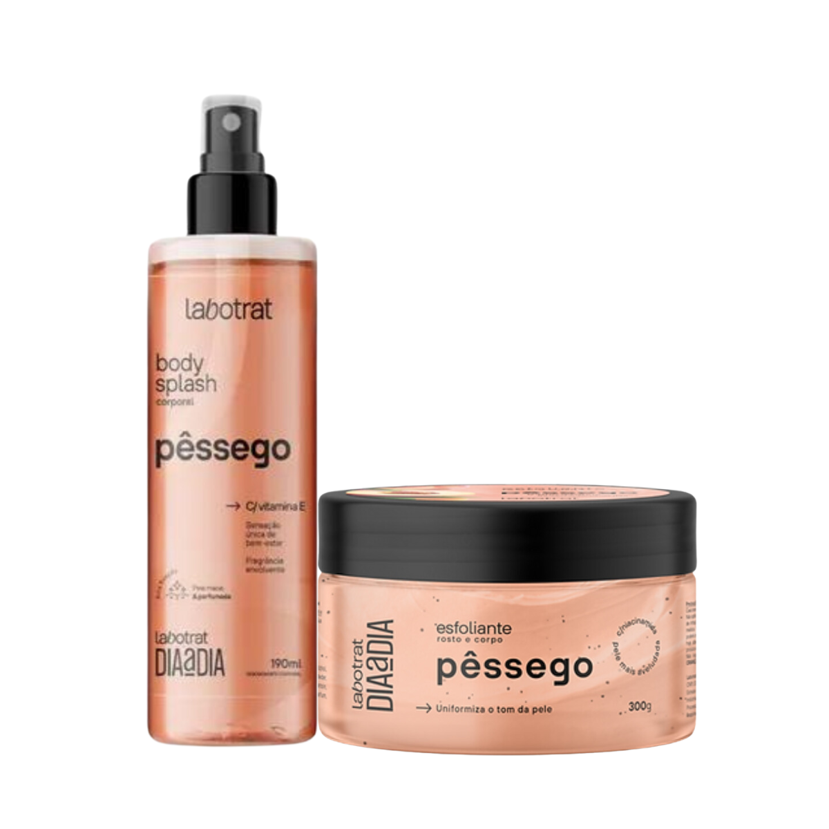 Labotrat Dia a Dia Pêssego Esfoliante 300ml + Body Splash 100ml 1
