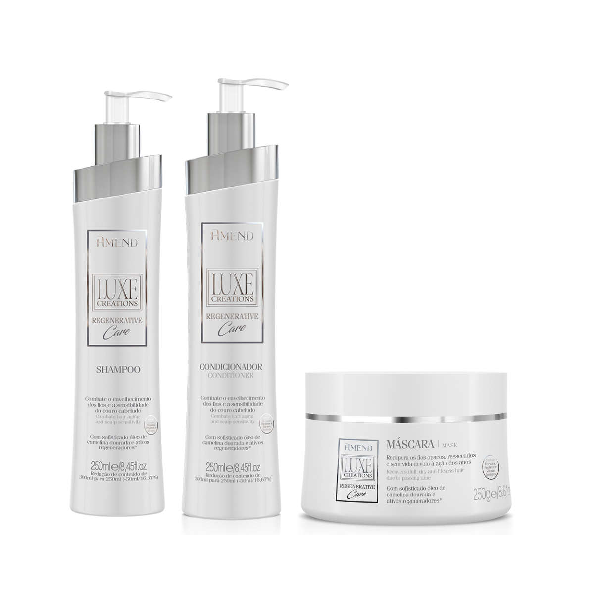 Amend Luxe Creations Regenerative Care Sh 250ml + Cond 250ml + Masc 250ml ÚNICO 1