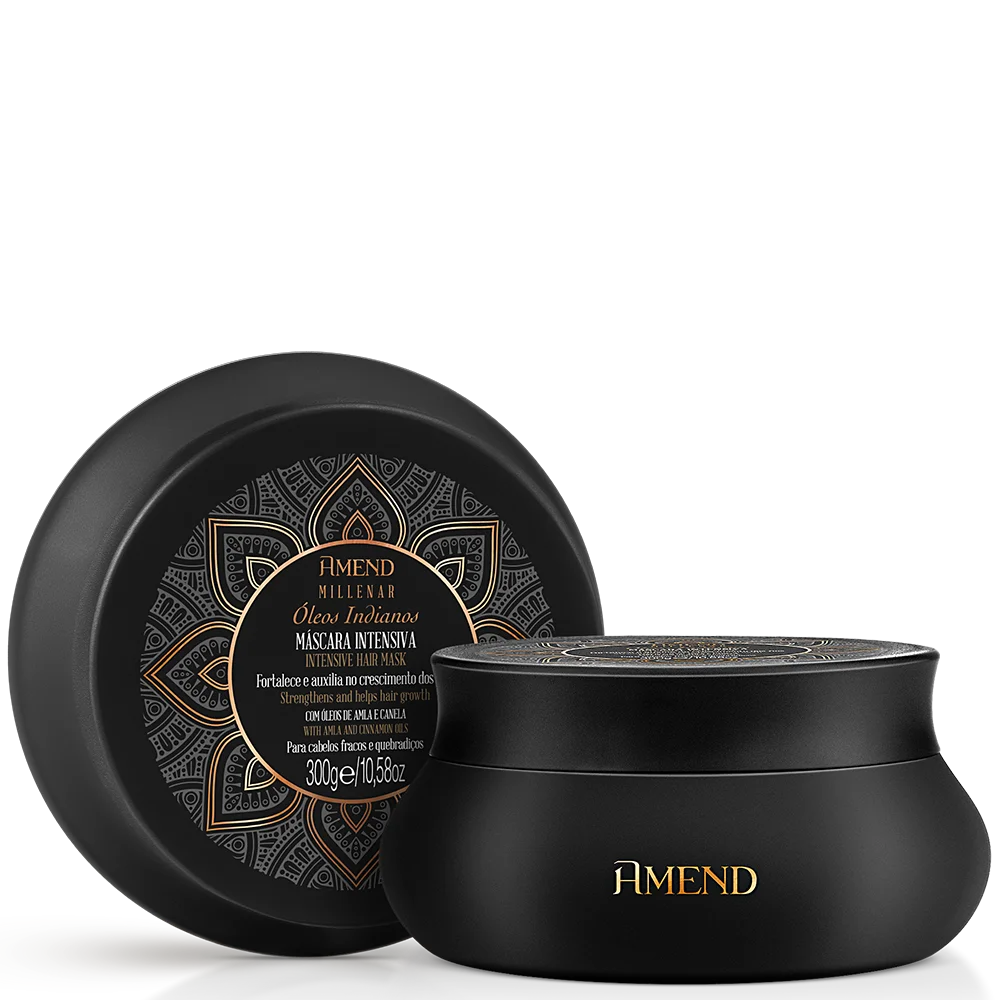 Amend Millenar Óleos Indianos Shampoo 300ml + Mascara 300ml + Millenar Oil Moringa 60ml ÚNICO 4
