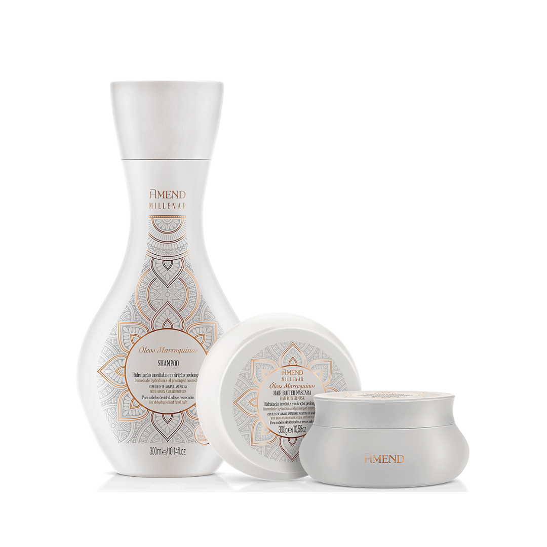 Amend Millenar Óleos Marroquinos Shampoo 300ml + Mascara 300ml ÚNICO 1