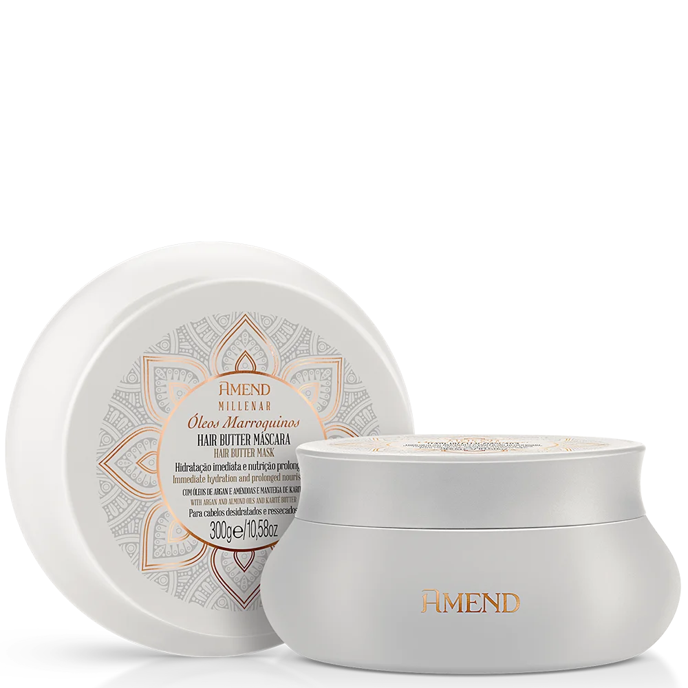 Amend Millenar Óleos Marroquinos Shampoo 300ml + Condicionador 300ml + Mascara 300ml + Millenar Oil Moringa 60ml ÚNICO 3