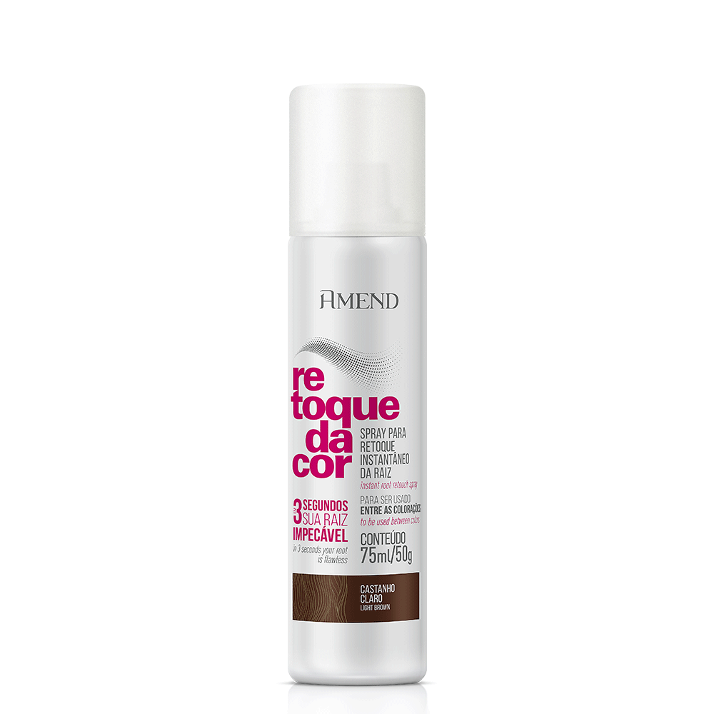 Amend Retoque da Cor Spray Castanho Claro 75ml + Fixador Ultra Forte 200ml ÚNICO 2