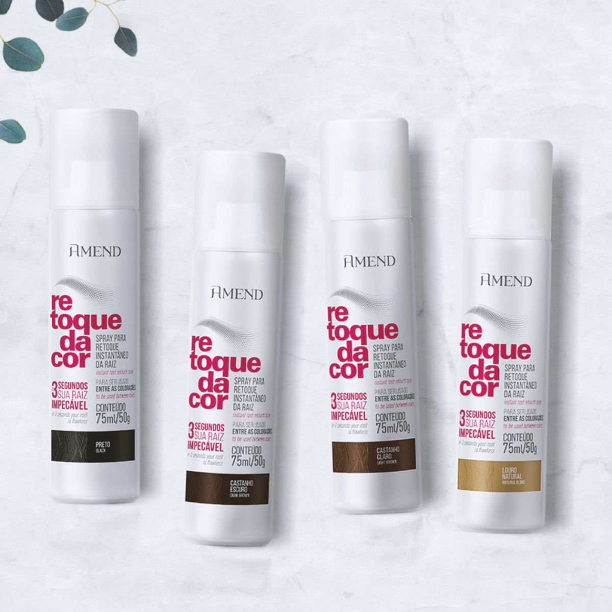 Amend Retoque da Cor Spray Preto 75ml + Valorize Fixador Ultra Forte 200ml ÚNICO 2