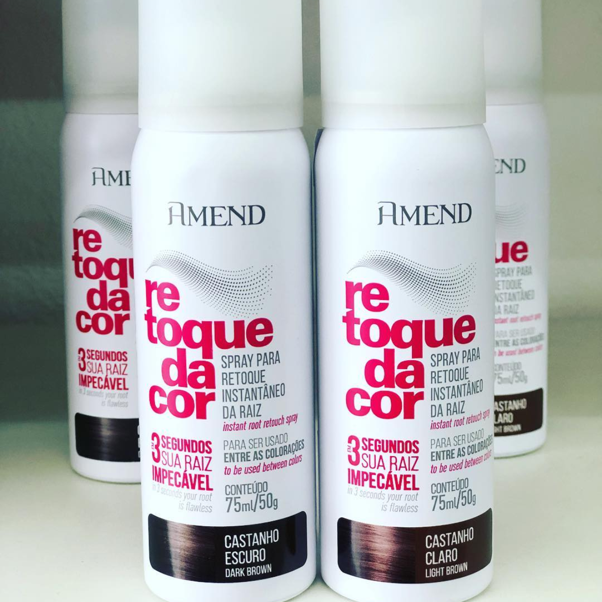 Amend Retoque da Cor Spray Preto 75ml + Valorize Fixador Ultra Forte 200ml ÚNICO 3