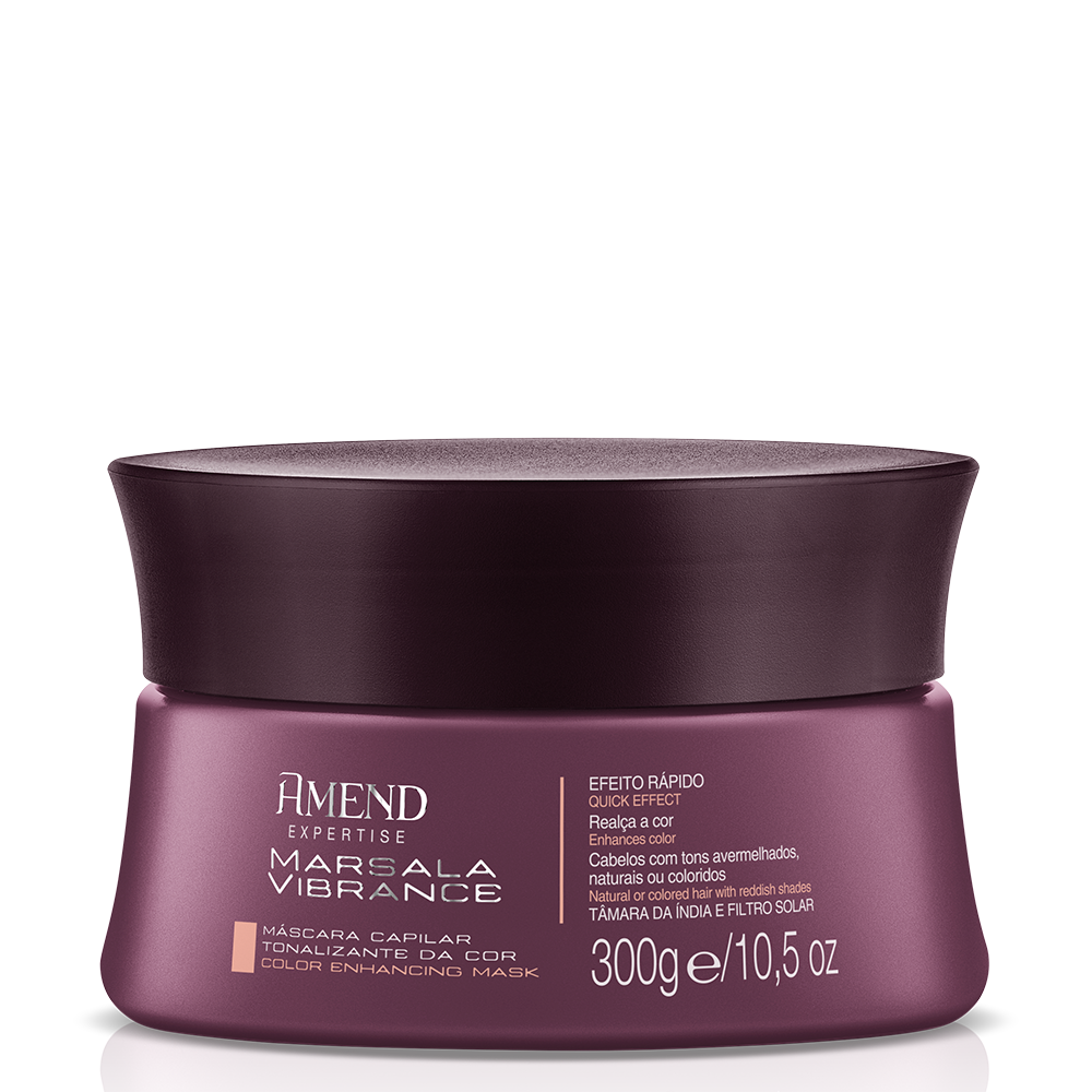 Amend Realce da Cor Mascara Matizadora Marsala Vibrance 300ml + Millenar Oil Monói 60ml + Luva ÚNICO 2