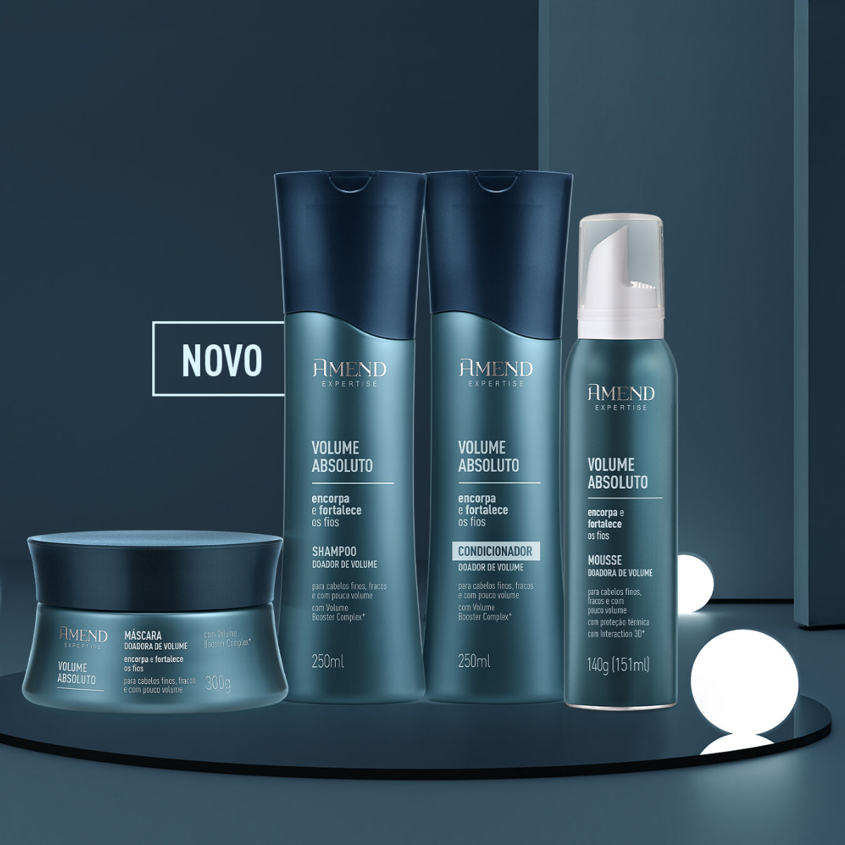 Amend Expertise Volume Absoluto Sh 250ml + Cond 250ml + Mousse 140ml + Sérum 75ml ÚNICO 2