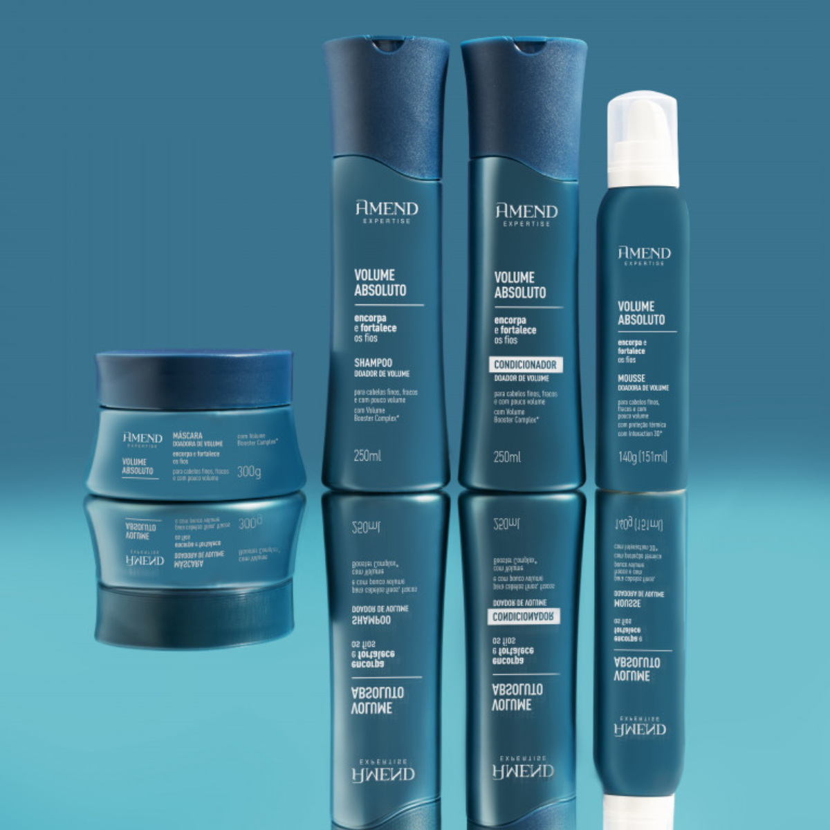 Amend Expertise Volume Absoluto Sh 250ml + Cond 250ml + Masc 300ml + Mousse 140ml + Sérum 75ml ÚNICO 3