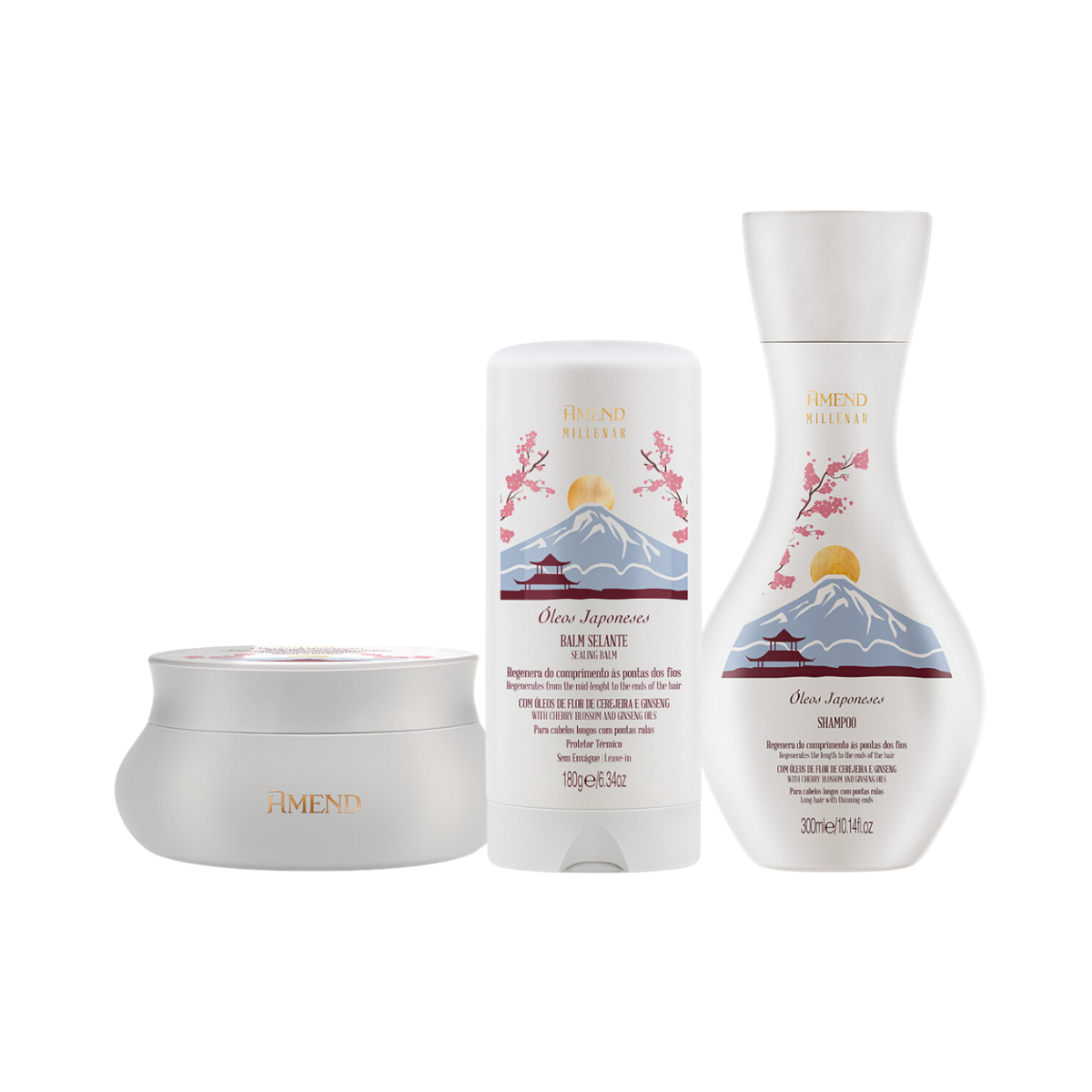Amend Millenar Óleos Japoneses Sh 300ml + Masc 300ml + Balm Selante 180ml ÚNICO 1