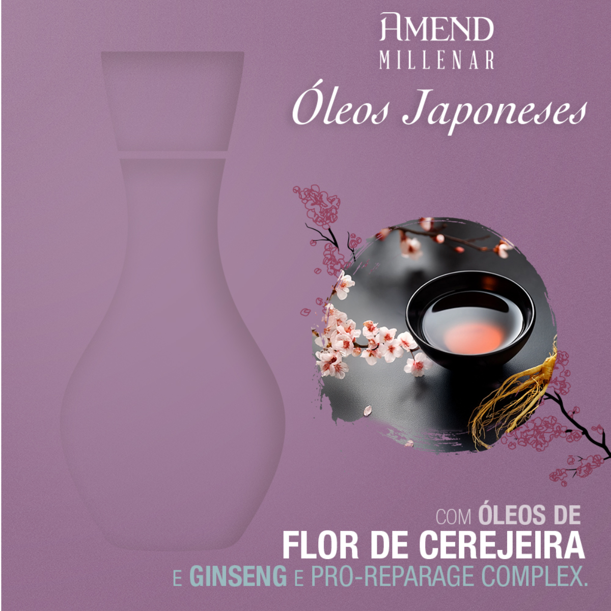 Amend Millenar Óleos Japoneses Sh 300ml + Masc 300ml + Millenar Oil Inchi 60ml ÚNICO 10