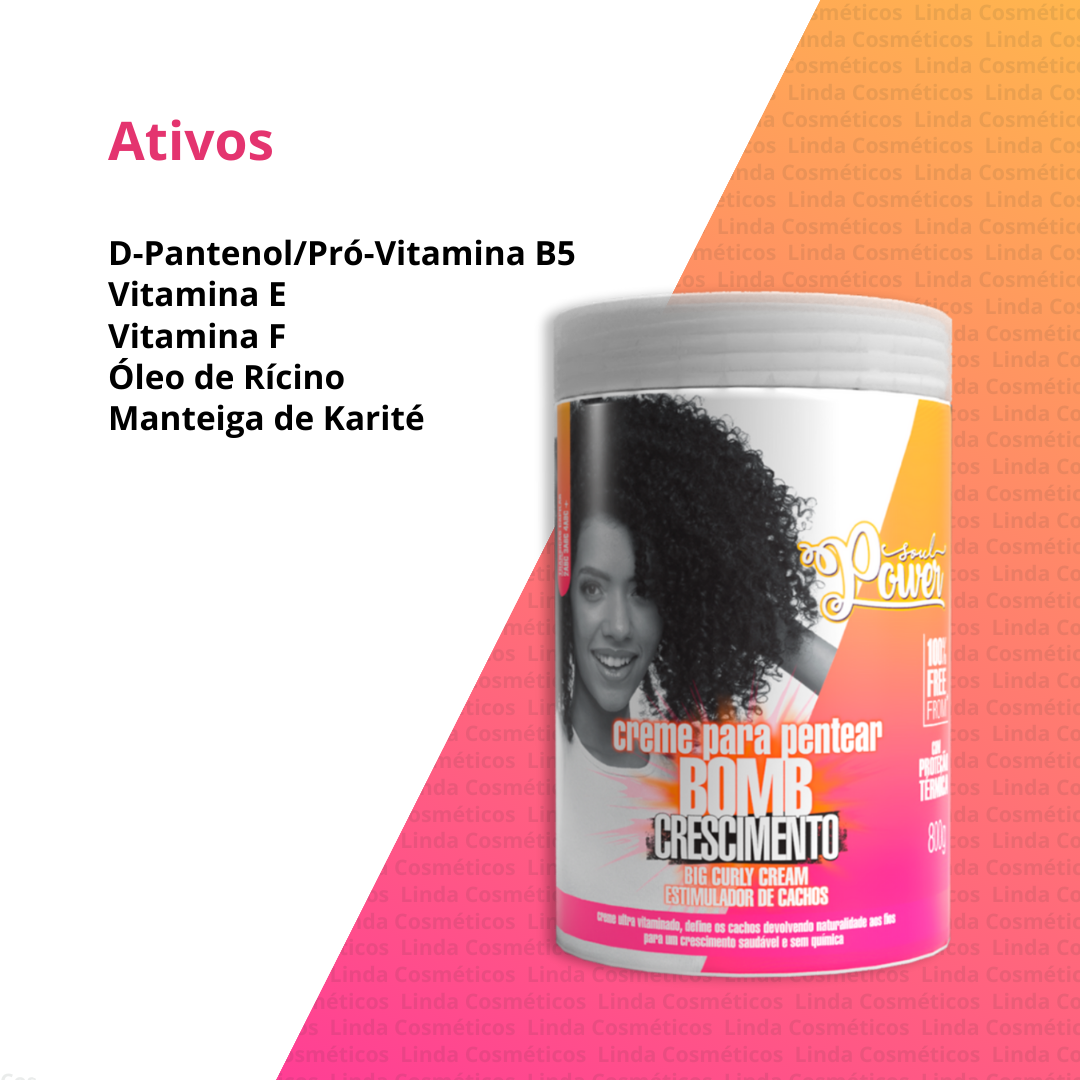 Soul Power Bomb Crescimento Creme para Pentear 800ml 800ml 2