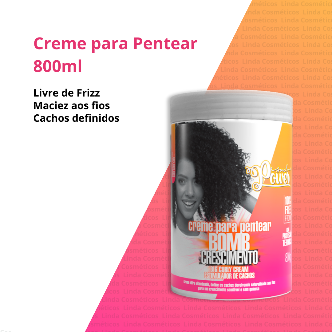 Soul Power Bomb Crescimento Creme para Pentear 800ml 800ml 3