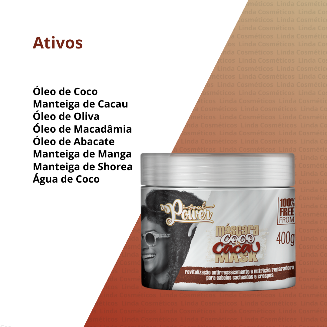 Soul Power Coco e Cacau Mascara 400g 400g 3