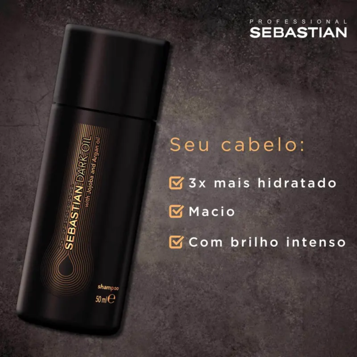 Sebastian Dark Oil Shampoo 50ml ÚNICO 3