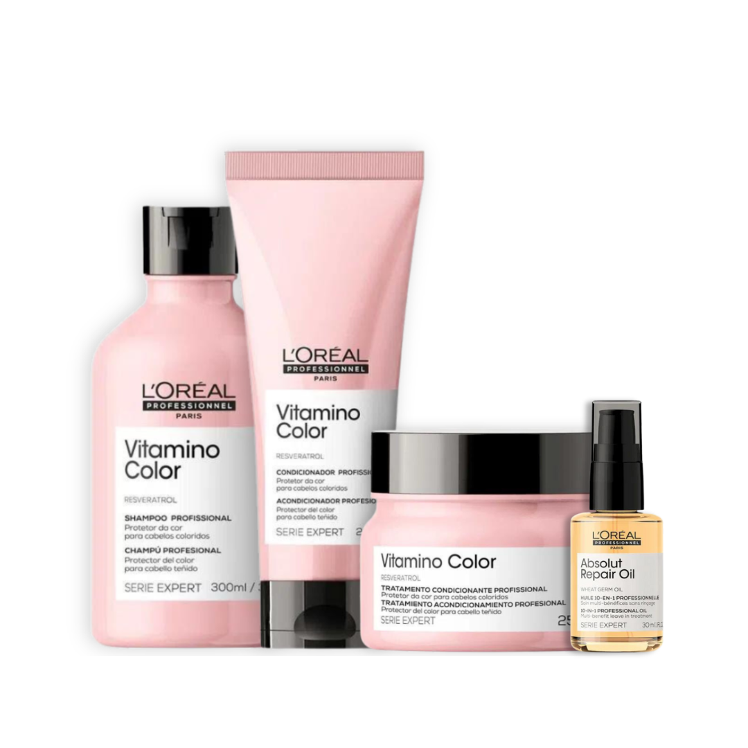 Vitamino Color Sh 300ml + Cond 200ml + Masc 250ml +Óleo 30ml