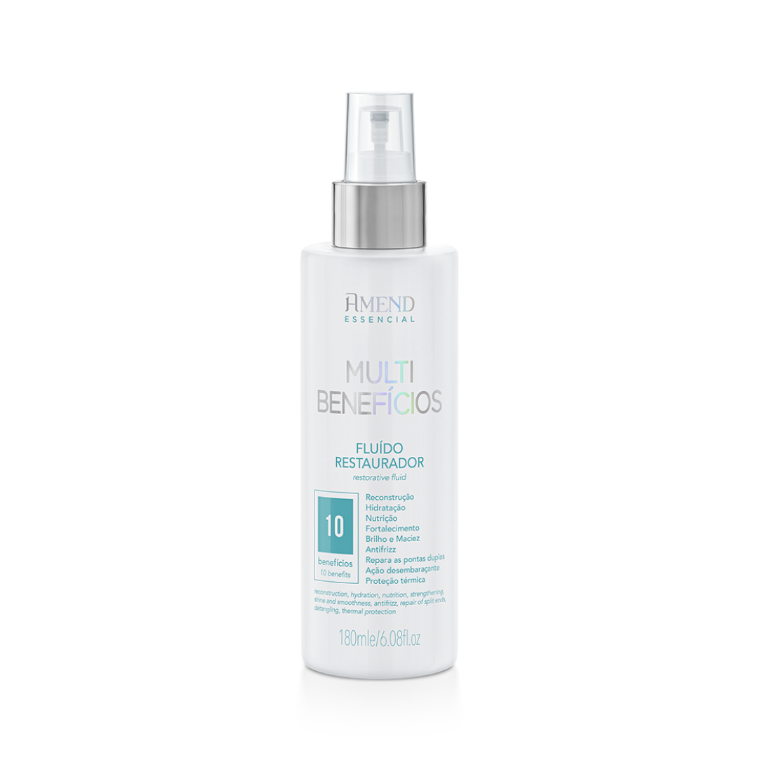 Amend Essencial Fluído Multi Benefícios 180ml + Leave-in Seca Sem Frizz 180ml + Mascara Acidificante 250ml + Ampola Kit Cronograma 3x10ml ÚNICO 7