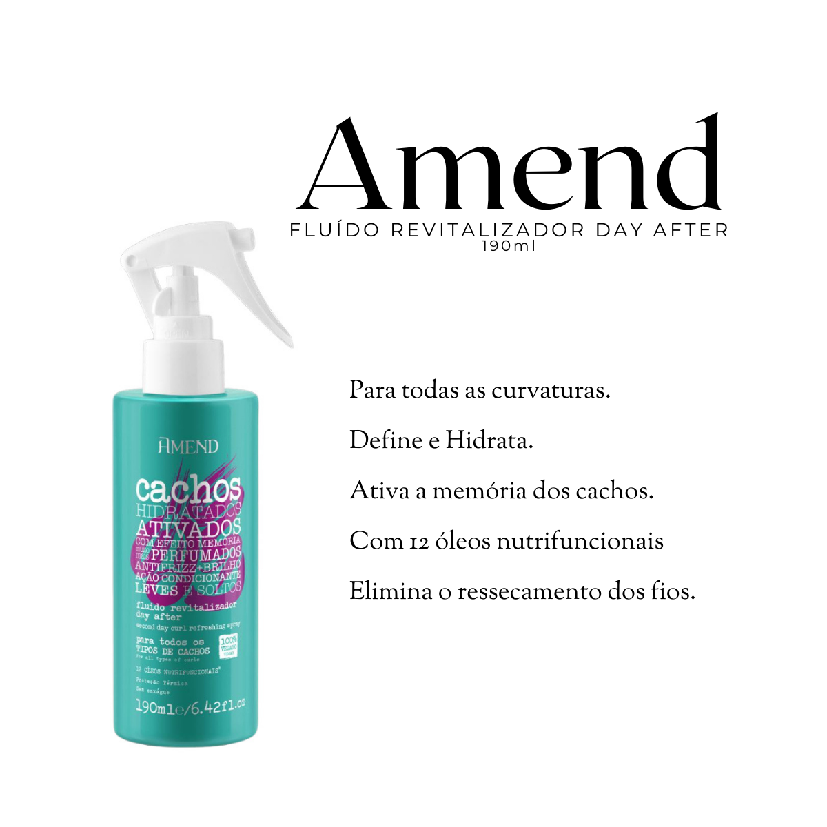 Amend Cachos Fluído Day After Revitalizador 190ml 190ml 2