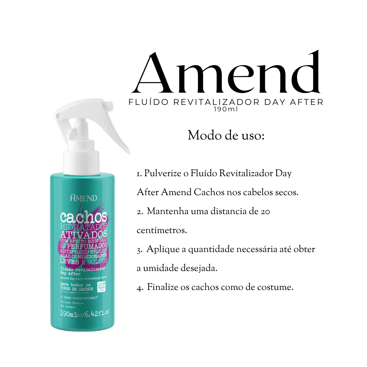 Amend Cachos Fluído Day After Revitalizador 190ml 190ml 3