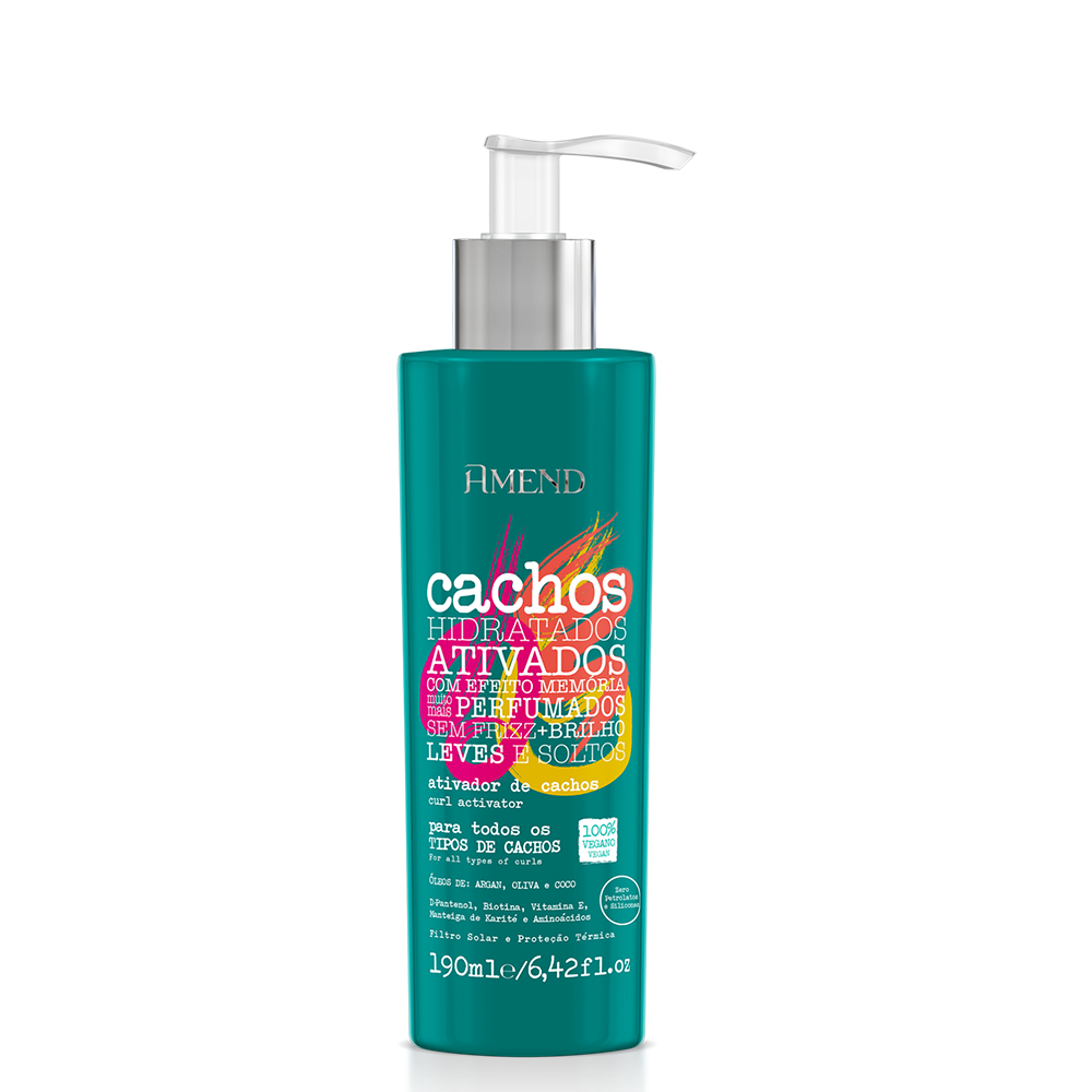 Amend Cachos Ativador de Cachos 190ml + Leave-in Cacheado 250ml + Sublime Oil 60ml ÚNICO 3