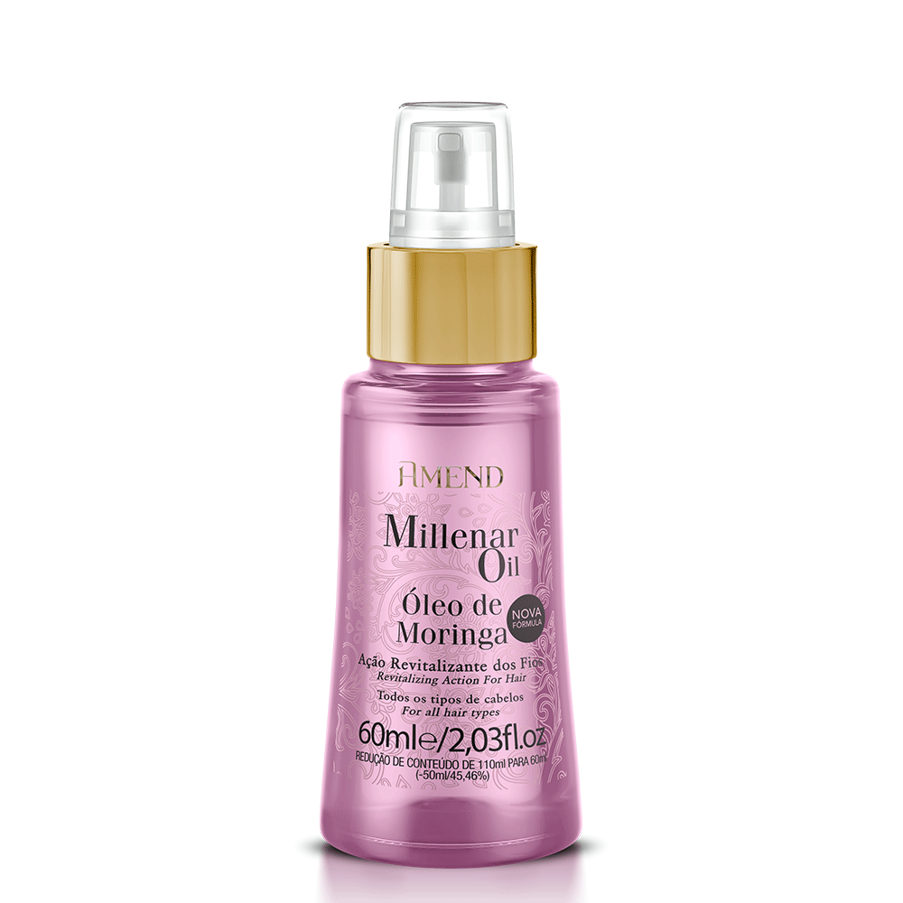 Amend Cachos Masc 250ml + Leave-in Crespo 250ml + Millenar Oil Moringa 60ml ÚNICO 4