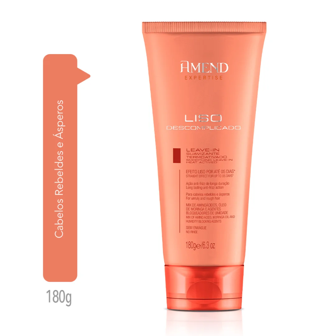Amend Expertise Liso Descomplicado Masc 300ml + Leave-in 180ml + Millenar Oil Monói 60ml ÚNICO 3