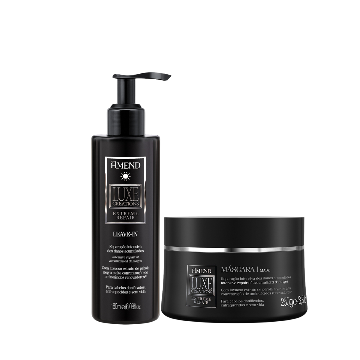 Amend Luxe Creations Extreme Repair Masc 300ml + Leave-in 180ml ÚNICO 1