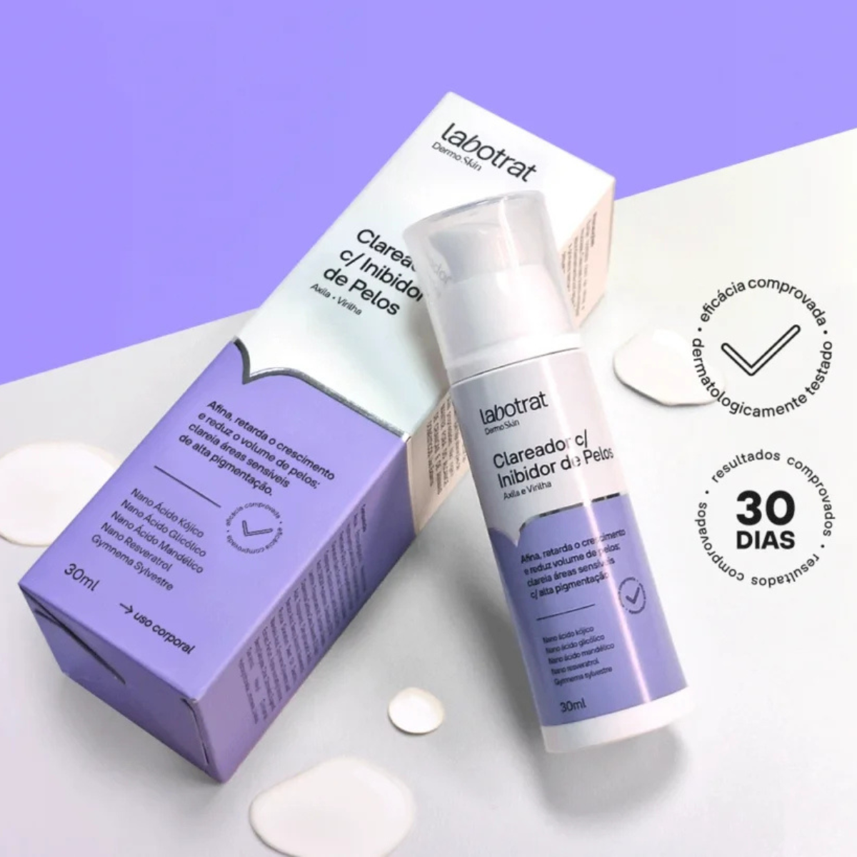 Labotrat Dermo Skin Sérum Clareador Axila & Virilha c/ Inibidor de Pelos Dermo Skin 30ml 30ml 3