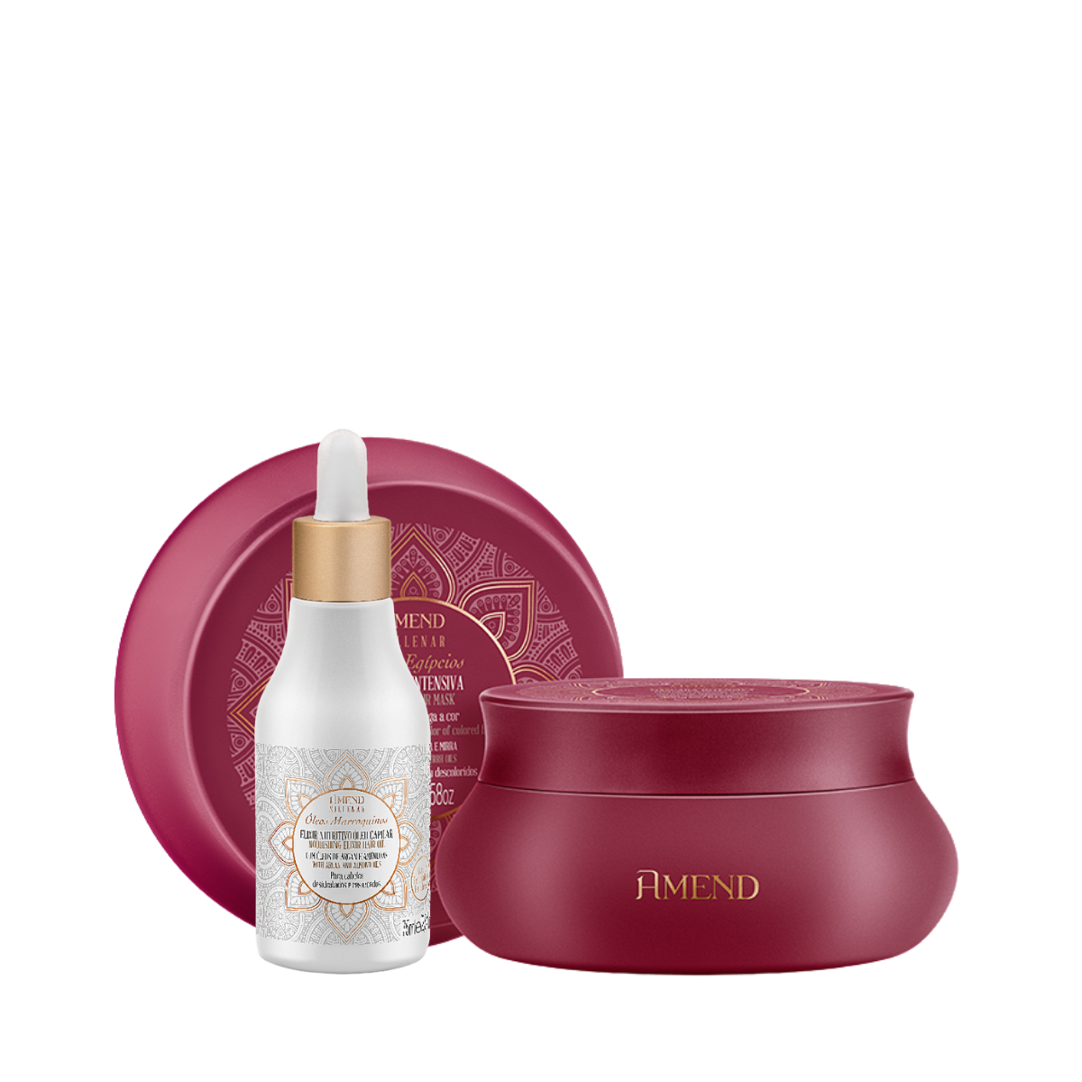 Amend Millenar Óleos Egípcios Masc 300ml + Óleo Elixir Nutritivo 75ml ÚNICO 1