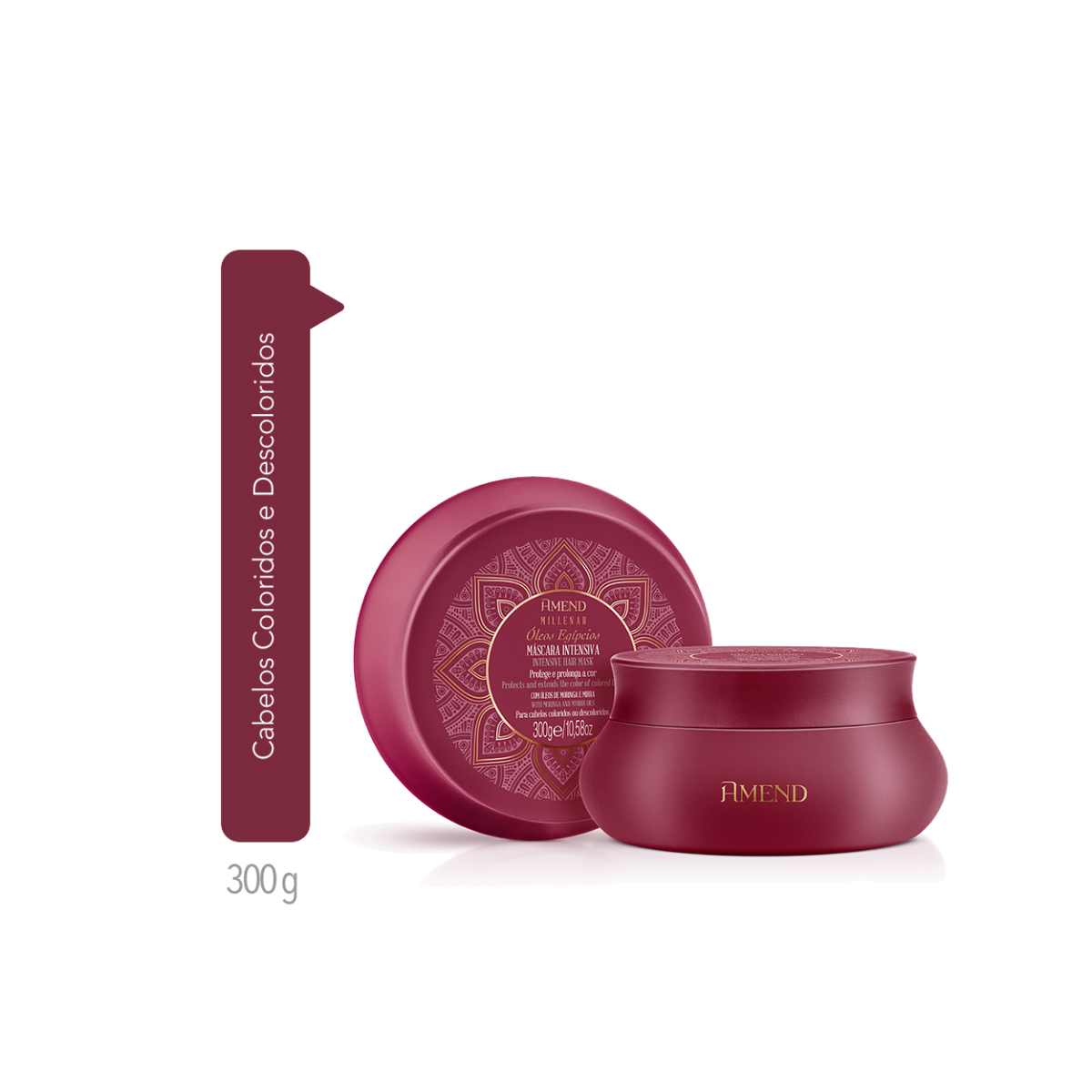 Amend Millenar Óleos Egípcios Masc 300ml + Óleo Elixir Nutritivo 75ml ÚNICO 2