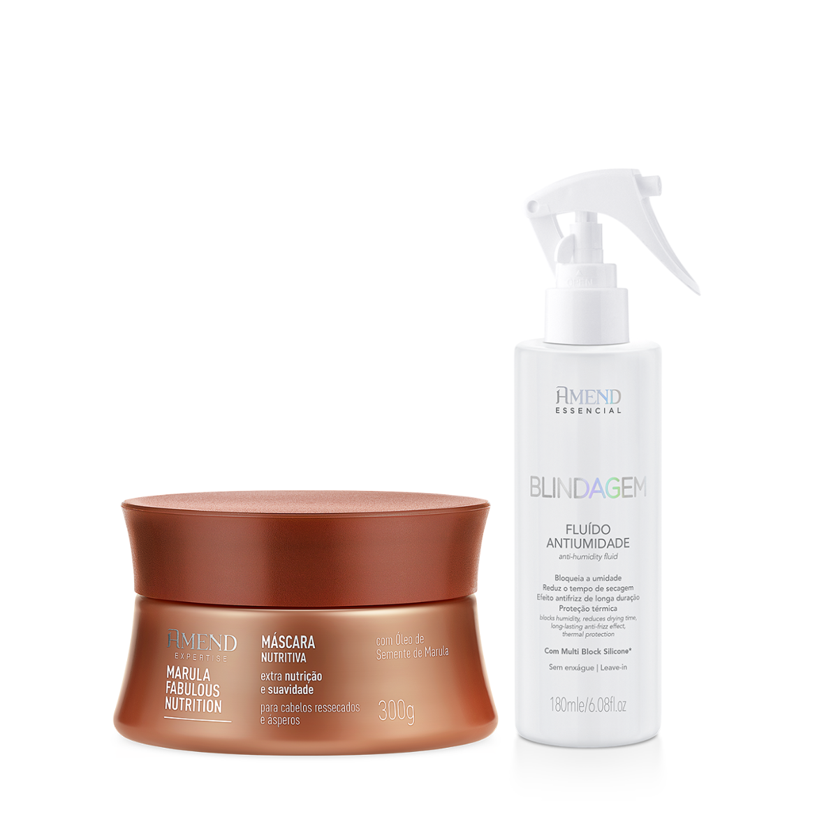 Amend Expertise Marula Fabulous Masc 300ml + Essencial Blindagem 180ml ÚNICO 1