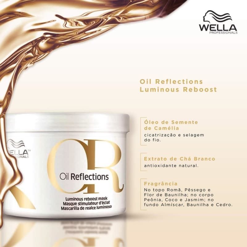 Wella Oil Reflections Shampoo 1000ml + Condicionador 200ml + Máscara 500ml ÚNICO 5