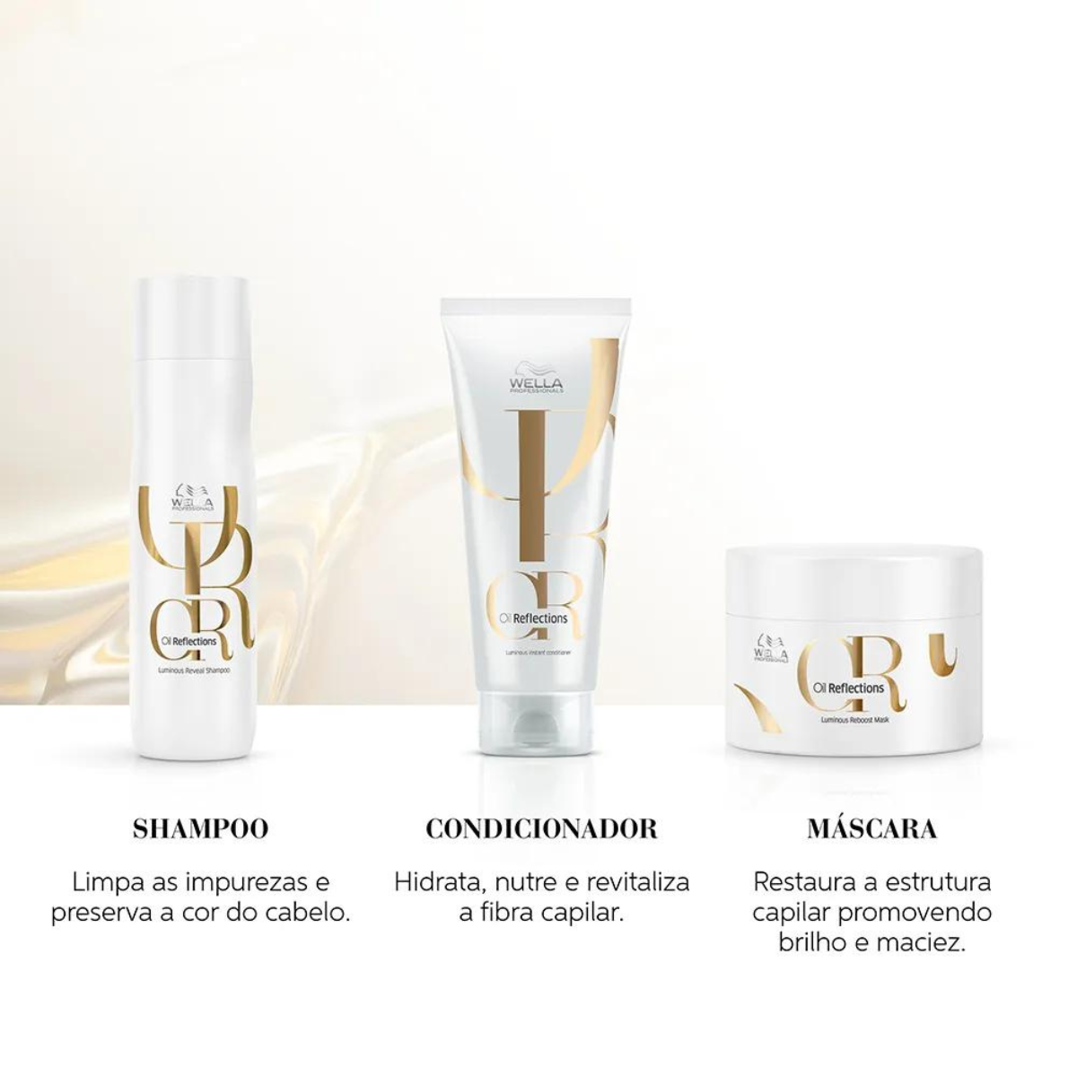 Wella Oil Reflections Shampoo 250ml + Máscara 150ml ÚNICO 5