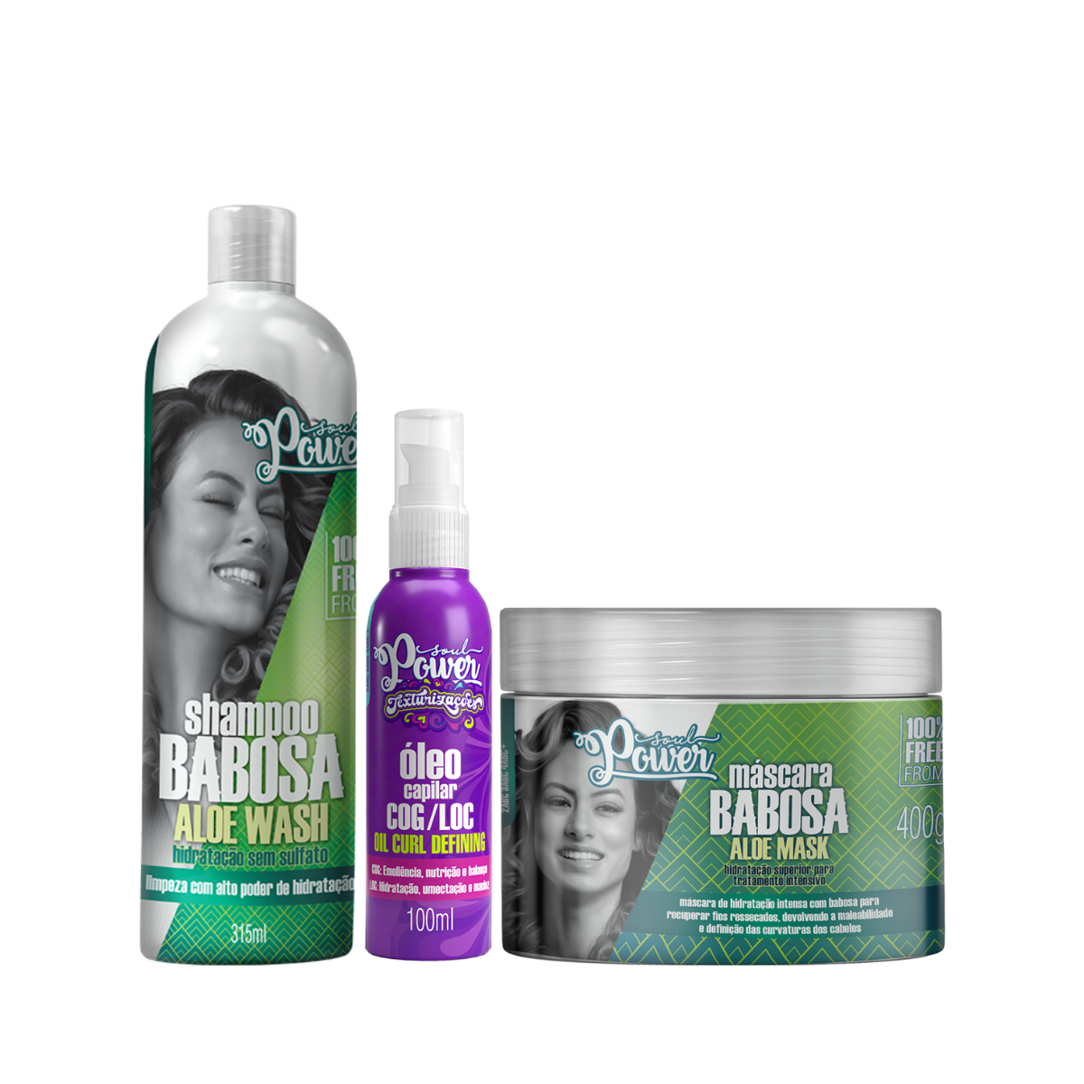 Soul Power Babosa Sh 315ml + Masc 400ml + Text Óleo 100ml ÚNICO 1