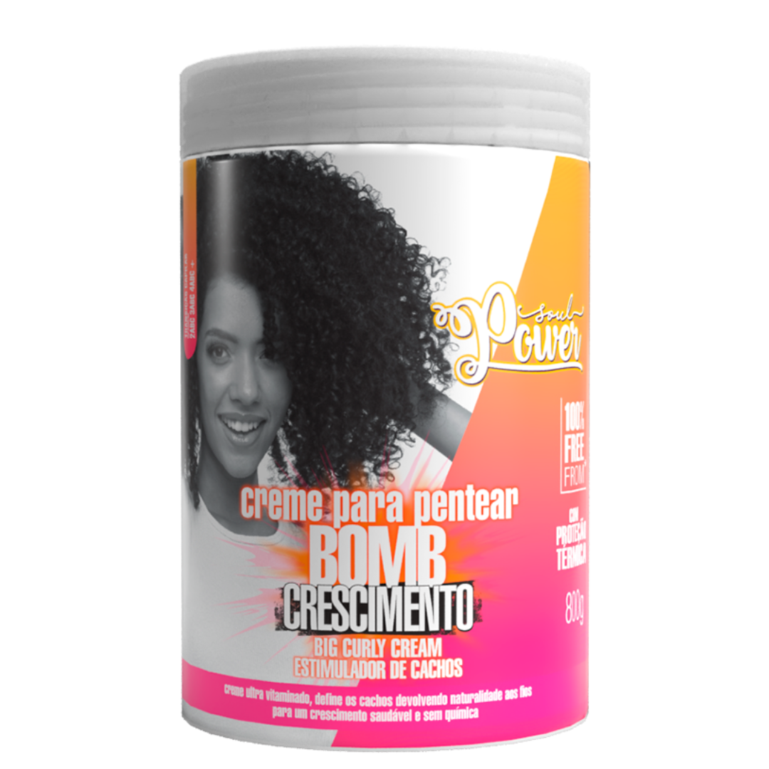 Soul Power Bomb Crescimento Máscara + Creme Pentear 800ml ÚNICO 3