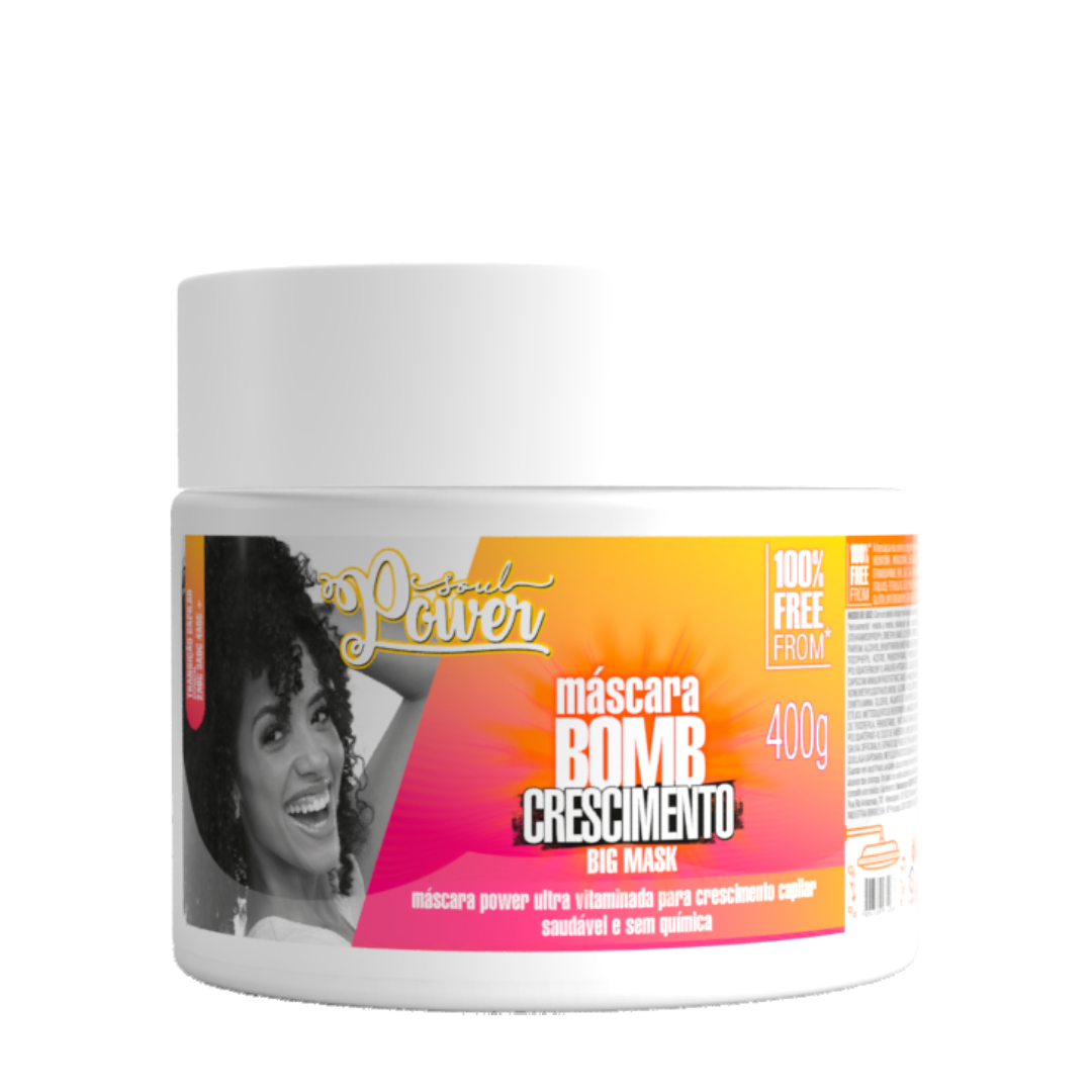 Soul Power Bomb Crescimento Máscara + Creme Pentear 500ml + Óleo COG/LOG ÚNICO 2