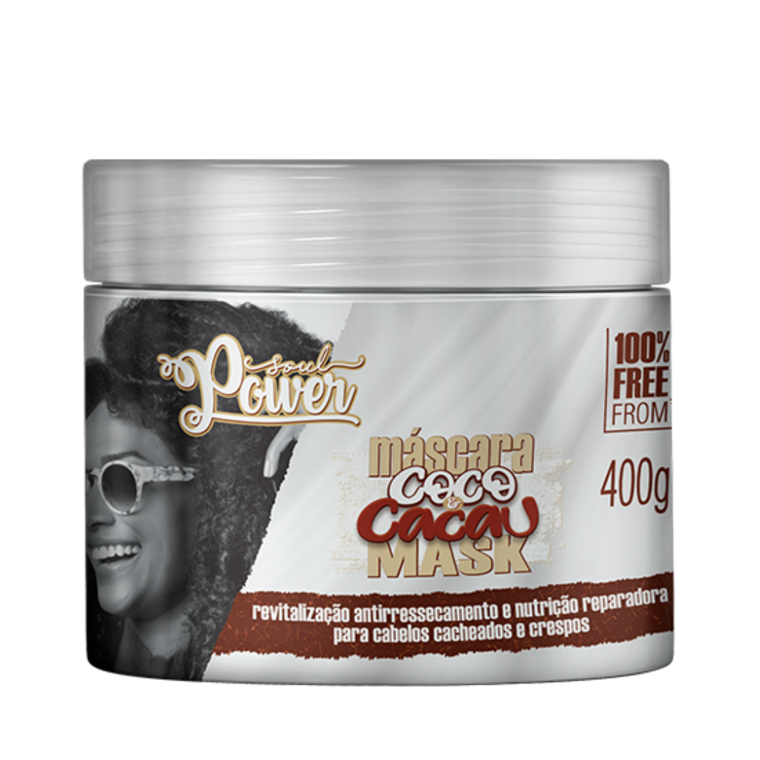 Soul Power Coco e Cacau Shampoo + Máscara + Creme p/ Pentear 500ml ÚNICO 3