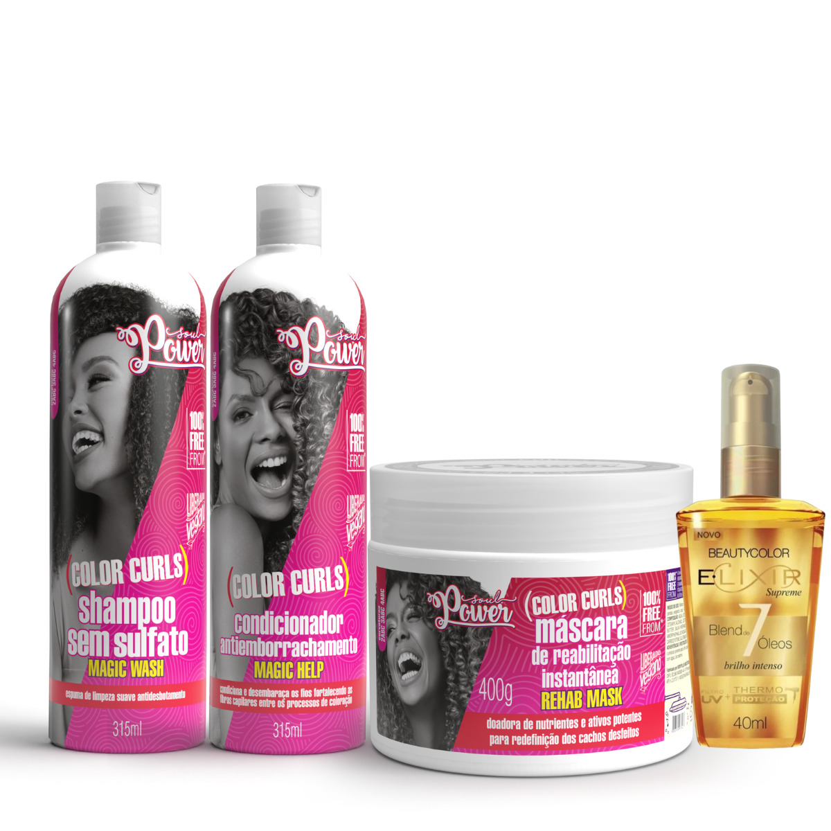 Soul Power Color Curls Completo + Elixir Óleo