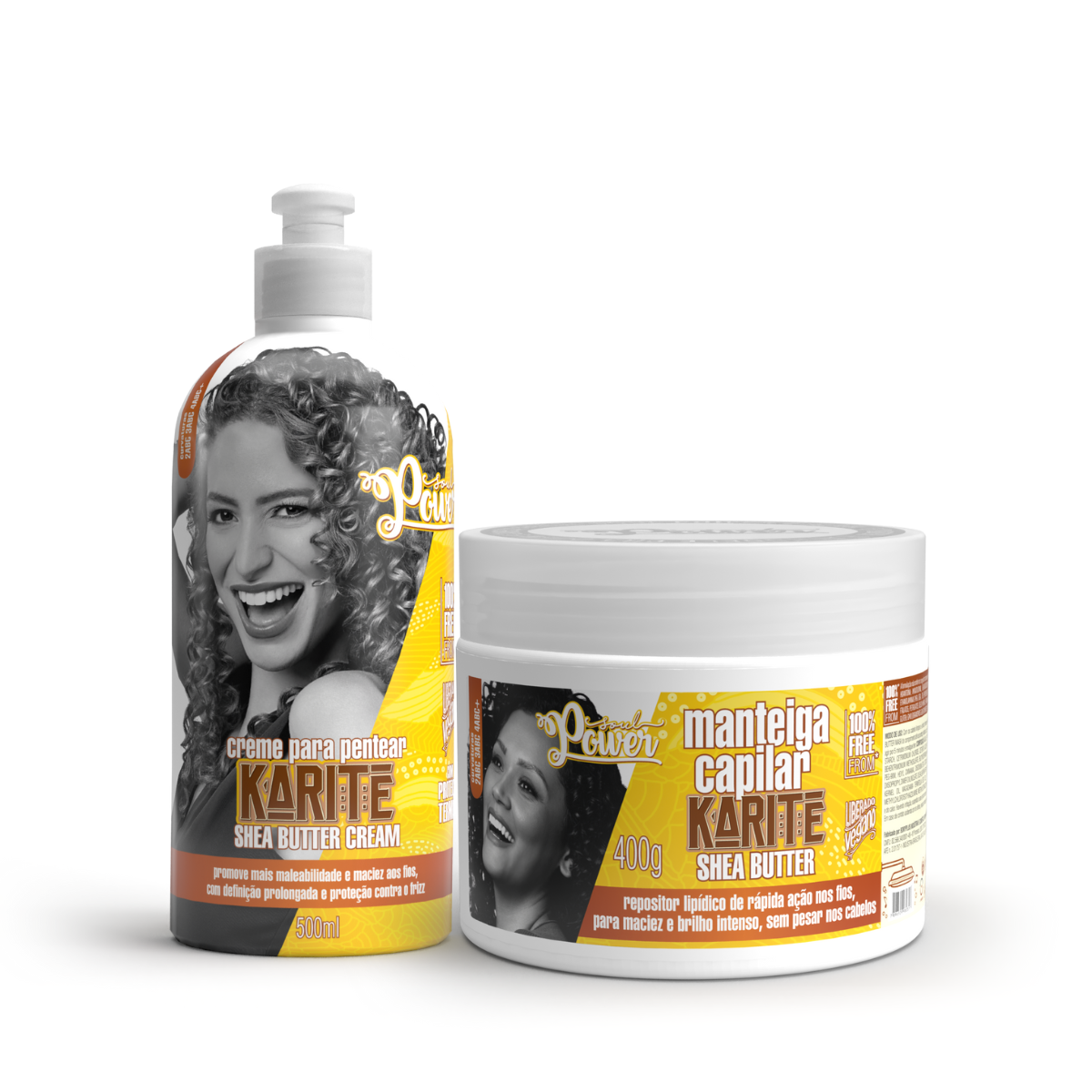 Soul Power Karite Shea Mascara + Creme Pentear 500ml ÚNICO 1
