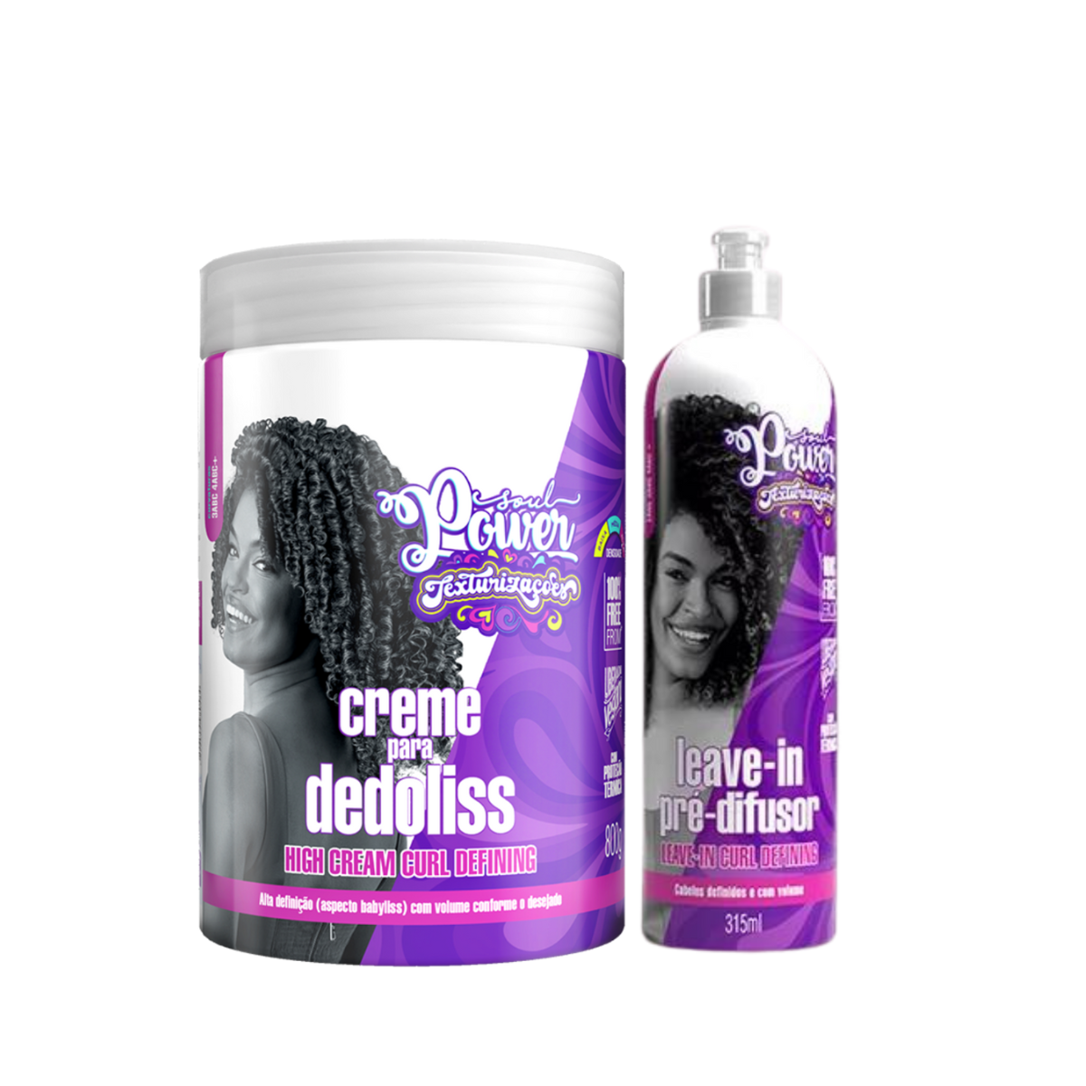 Soul Power Texturizações Curl High Dedoliss 800ml + Leave-in