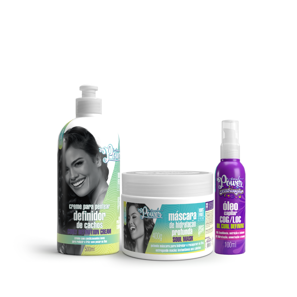 Soul Power Curly Definition Creme Pentear 500ml + Máscara + Texturizações Óleo ÚNICO 1