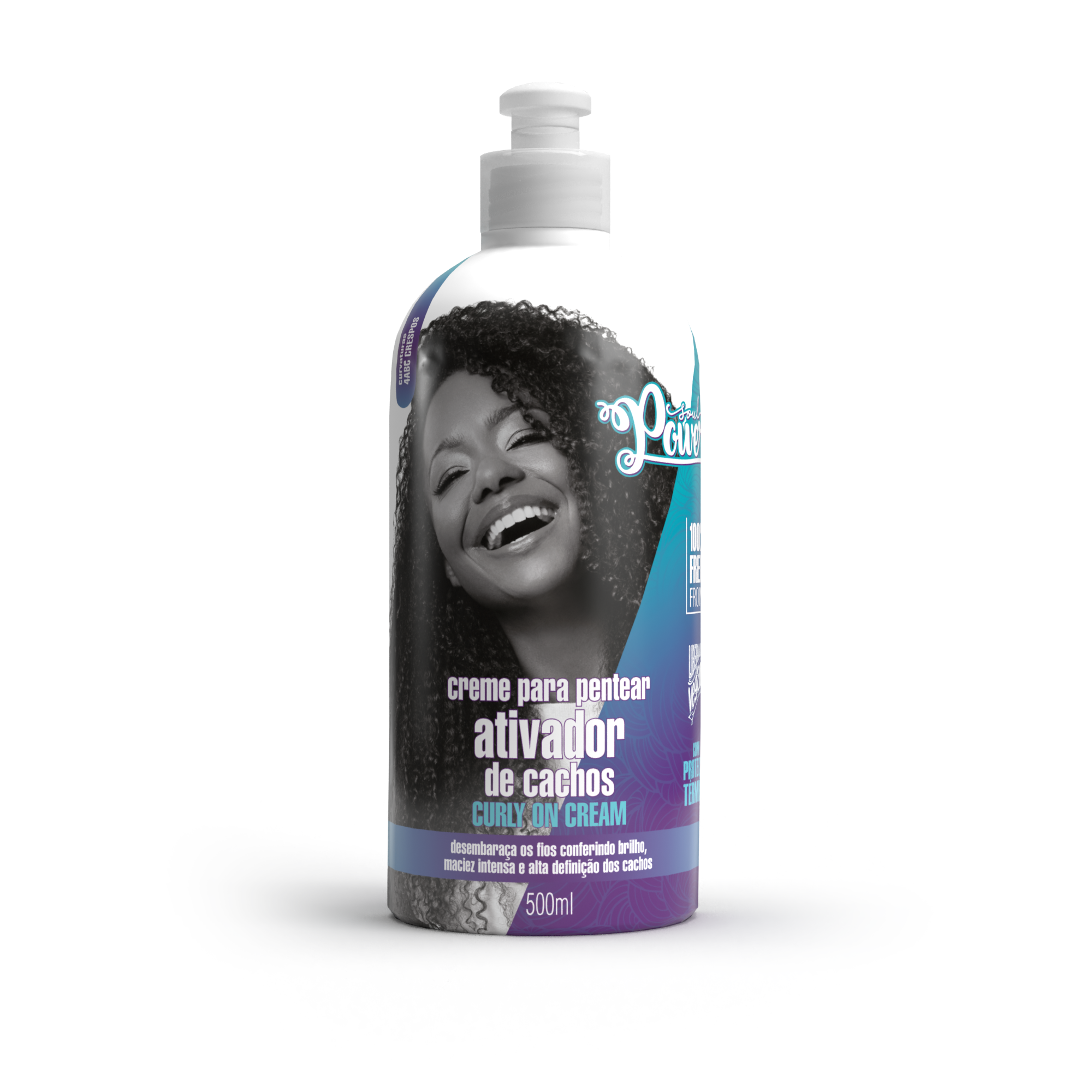 Soul Power Curly On Creme Pentear 500ml + Mascara + Gelatina ÚNICO 2