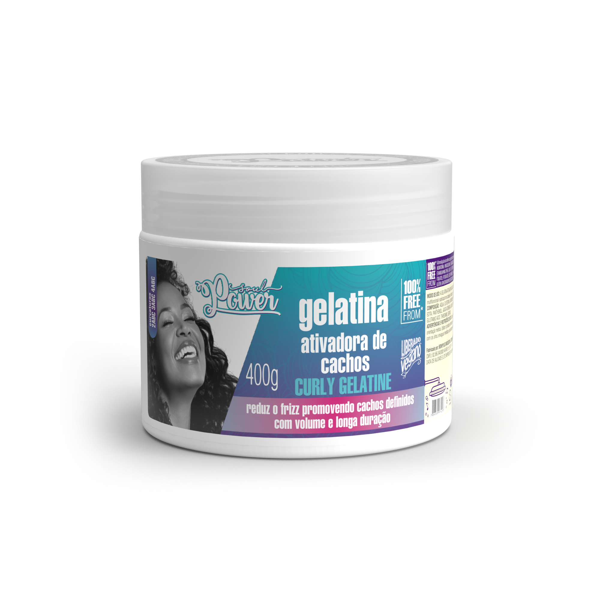 Soul Power Curly On Creme Pentear 500ml + Mascara + Gelatina ÚNICO 4