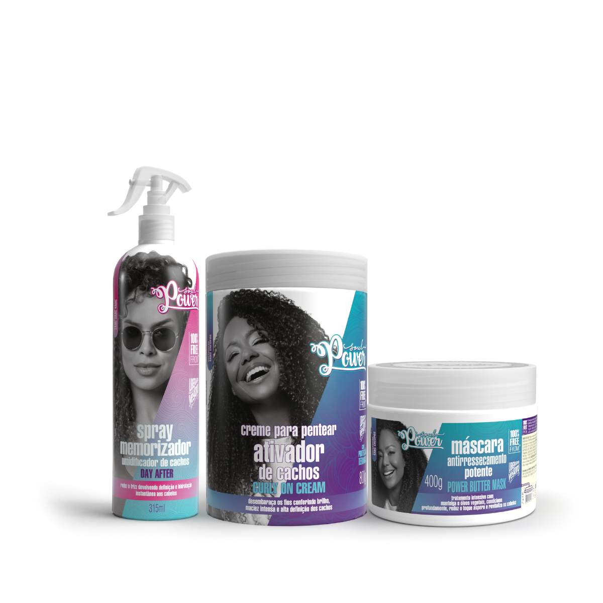 Soul Power Curly On Creme Pentear 800ml + Mascara + Day After ÚNICO 1