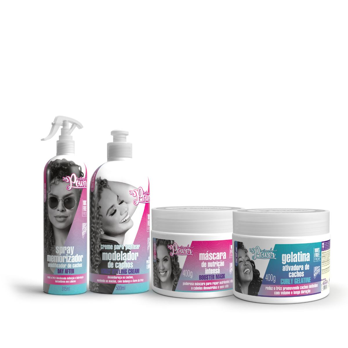 Soul Power Curly Styling Creme Pentear 500ml + Mascara + Day After + Gelatina ÚNICO 1