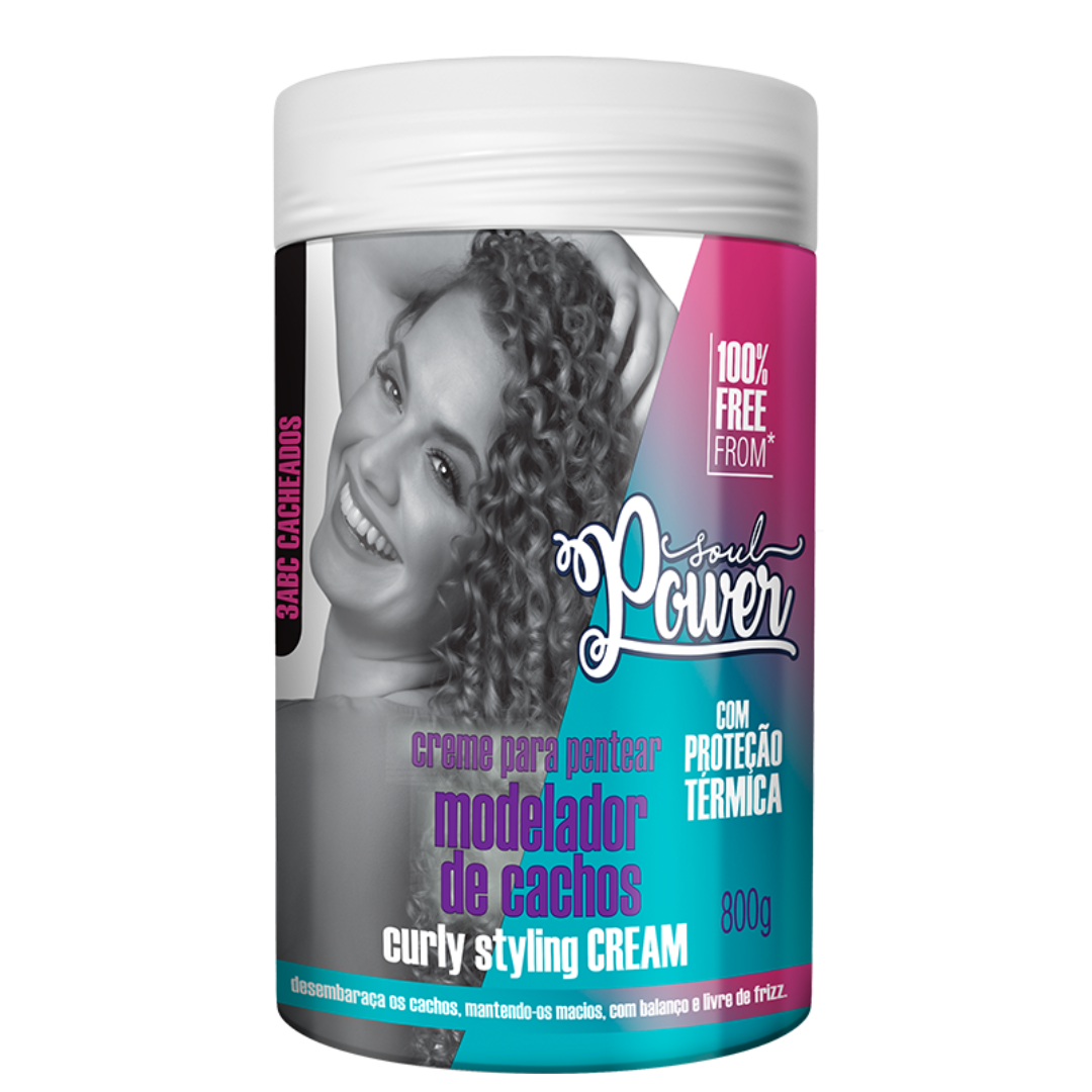 Soul Power Curly Styling Creme Pentear 800ml + Mascara + Texturizações Óleo ÚNICO 2