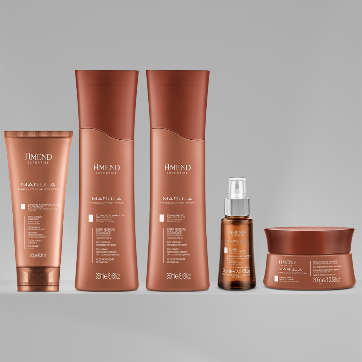 Amend Expertise Marula Fabulous Sh + Cond + Masc + Leave-in + Óleo Nutritivo 60ml ÚNICO 2