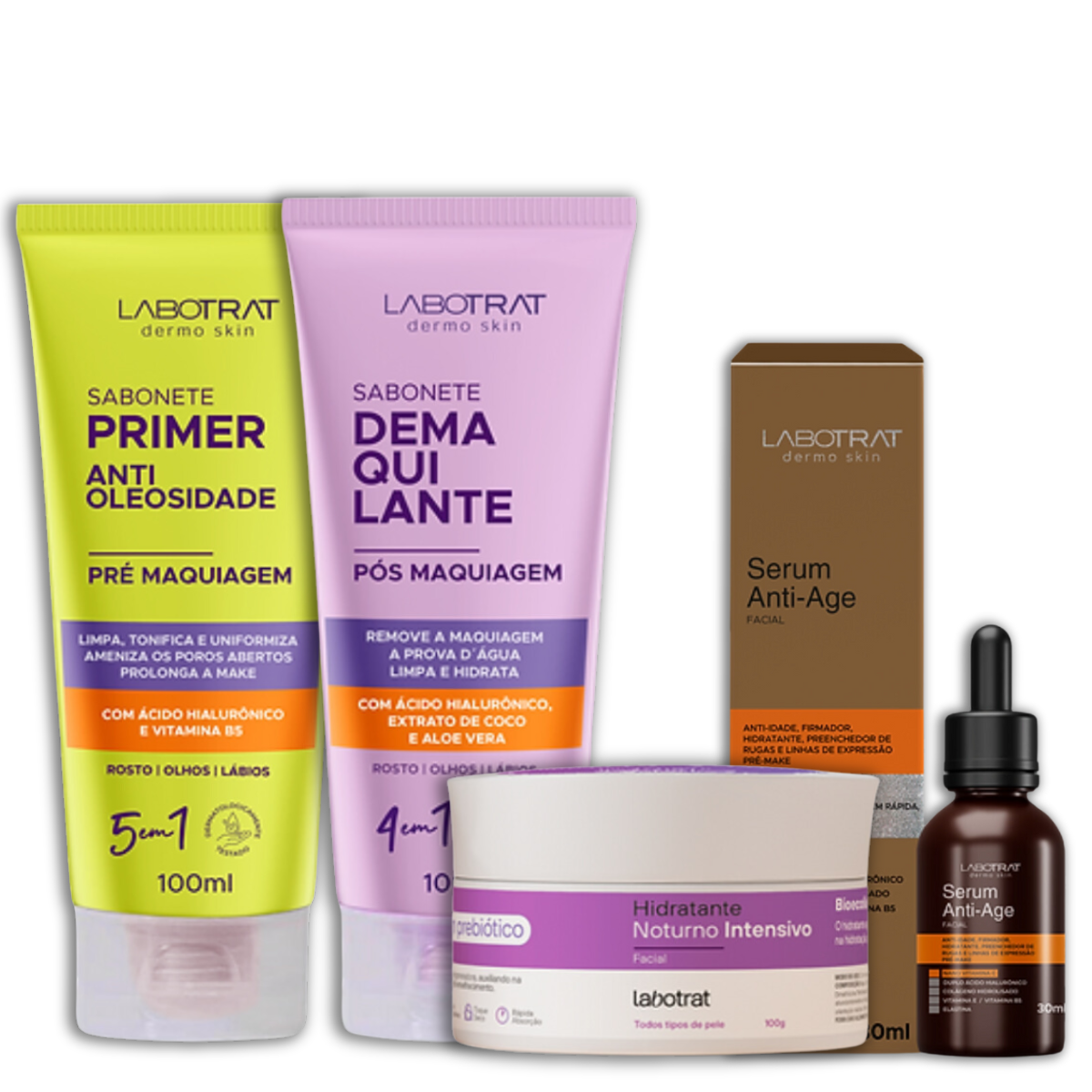 Labotrat Sab PréMake+Sab PósMake+Hidra Noturno+Sérum AntiAge ÚNICO 1